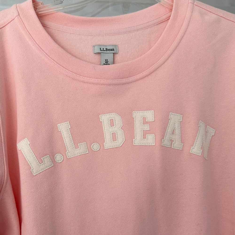 L.L. Bean Pastel Pink Logo Pullover Sweatshirt - Picture 3 of 3